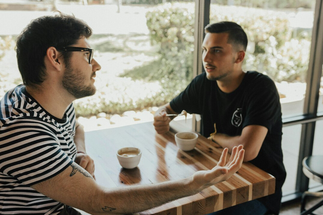 two people having conversation