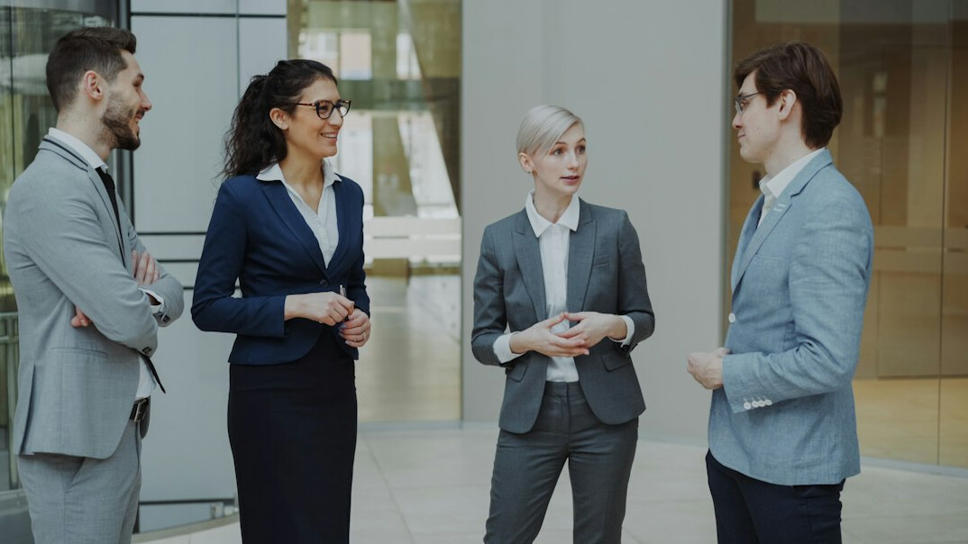 group of professionals networking