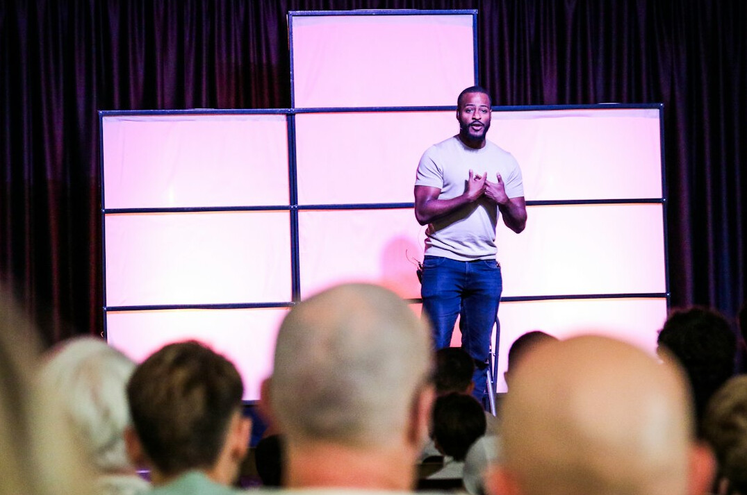 person giving presentation