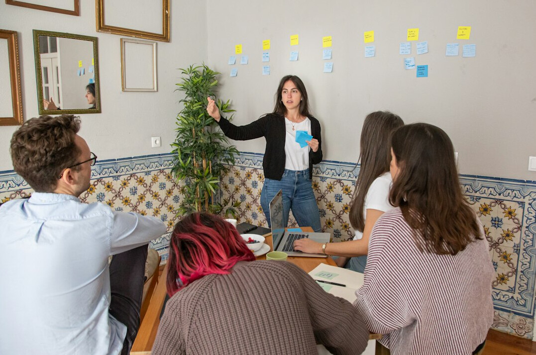 person practicing speech